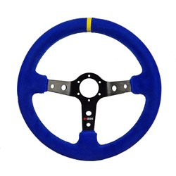 Kierownica zamszowa RRS CORSA - Niebieska